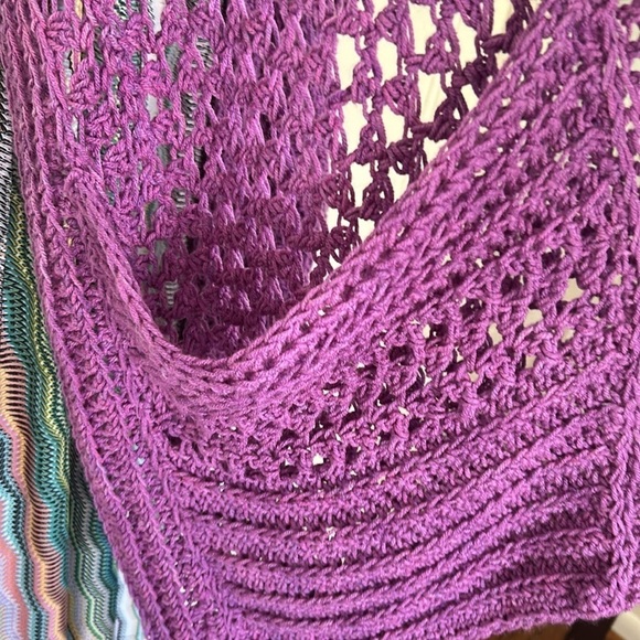 Festival Perfect Pocket Scandinavian Euro Wrap Open Knit Slouchy Pocket Artisan - Picture 3 of 16